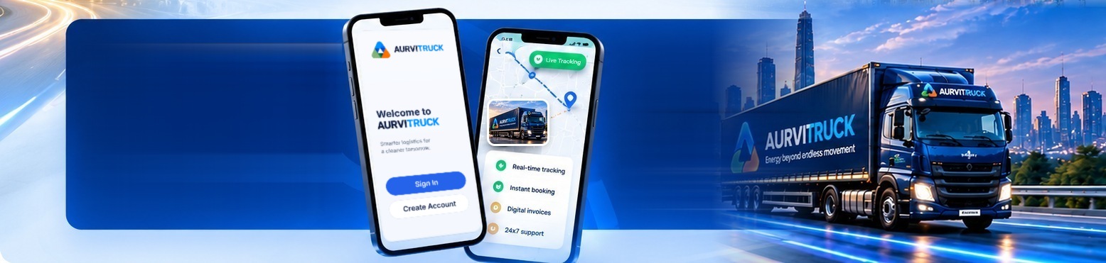 Movezle app on phones and a Movezle truck on the highway