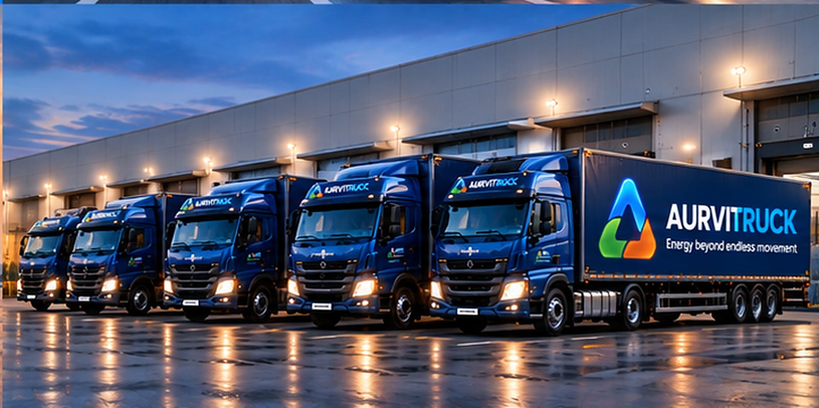 AURVITRUCK fleet at the warehouse