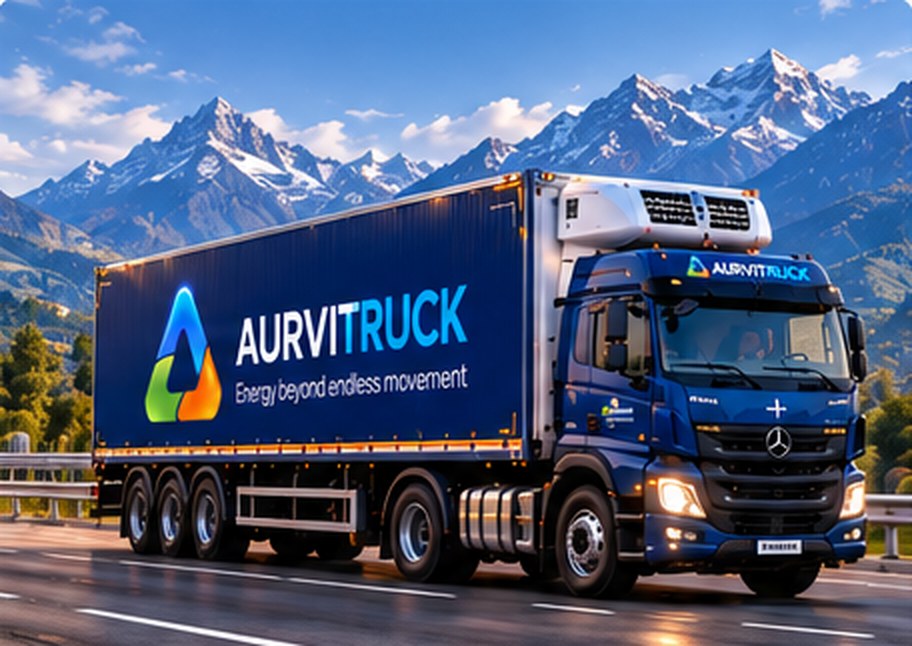 AURVITRUCK truck on a mountain highway
